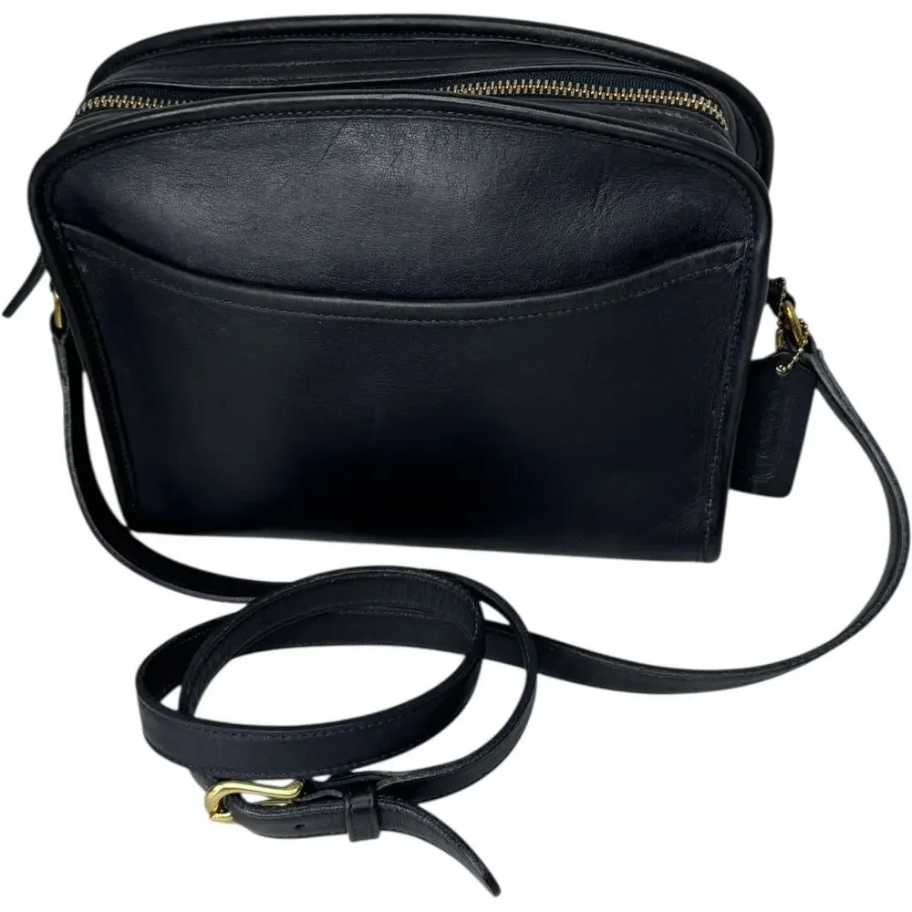 Vintage Coach Metropolis zip crossbody Shoulder Bag | Black Leather 9087